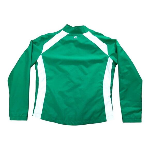 Russell Green & White Team Issue Jacket M Blank Stripe Vintage Windbreaker READ - Picture 5 of 6